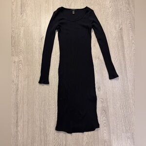 Stretchy Black Long Sleeve Dress